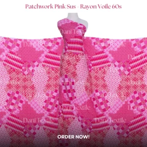 Rayon Voile 60s - Patchwork Pink Sus Print