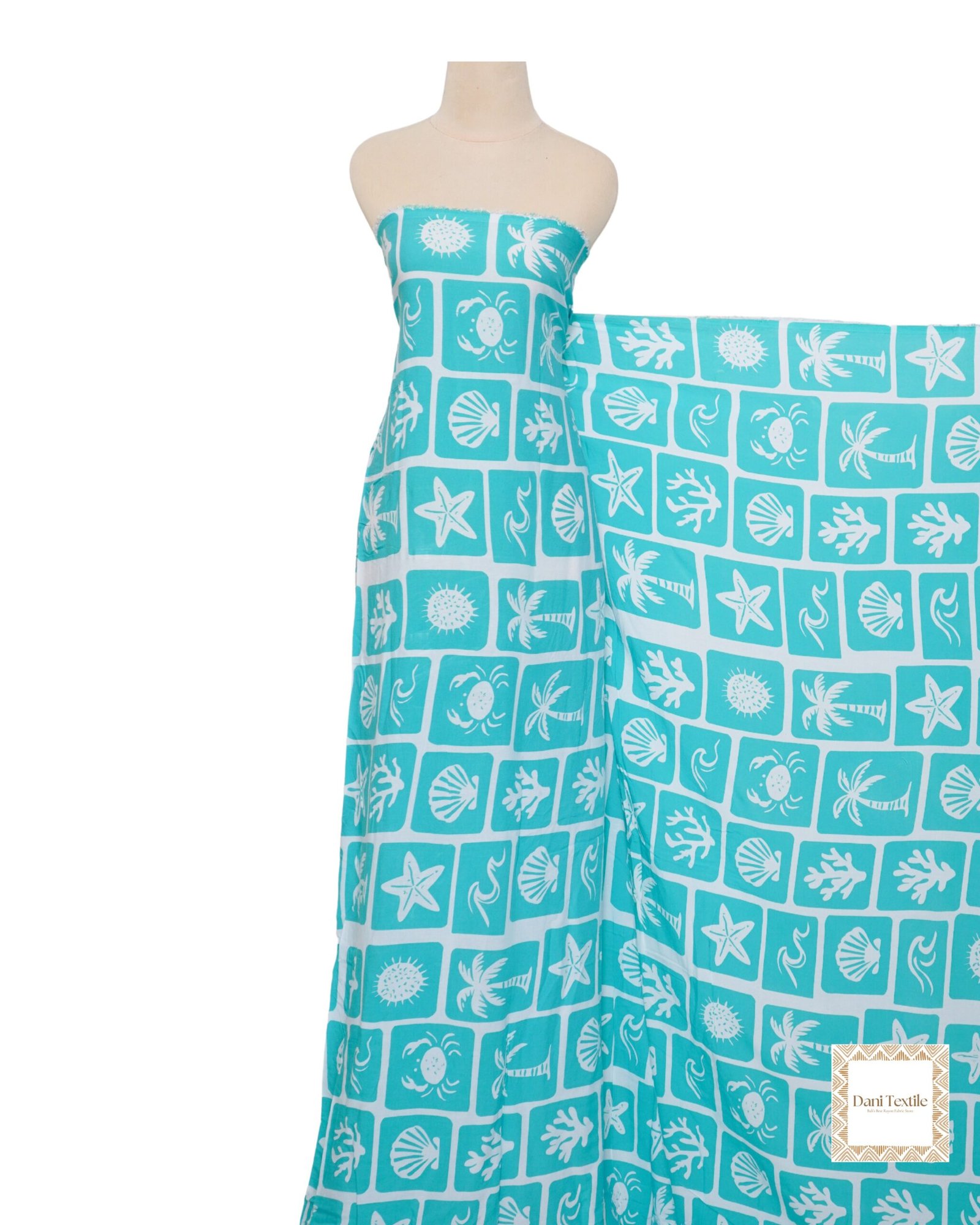 Sea Shell Turquoise - Rayon 60s